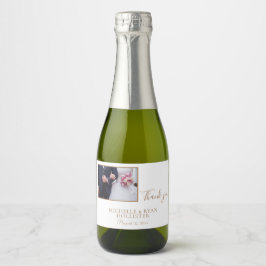 Etiquetas Para Vinos Espumosos Elegante Boda Blanco Gracias foto