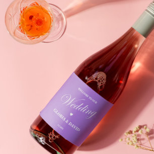 Etiquetas Para Vinos Espumosos Elegante Boda de Lavanda Sparkling Wine Label