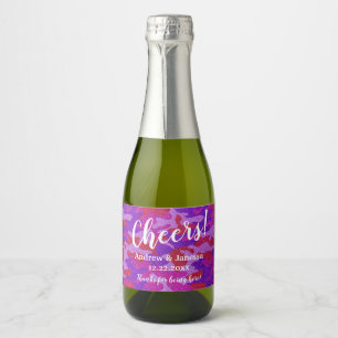 Etiquetas Para Vinos Espumosos Elegante Boda Fiesta de Purpurina de camuflaje mod