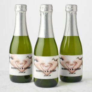 Etiquetas Para Vinos Espumosos Elegante Boda fotográfico Mini Frasco de vino espa