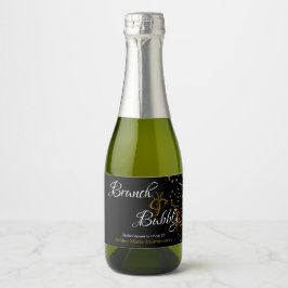 Etiquetas Para Vinos Espumosos Elegante Brunch Bubbly Bridal Shower Gold Confetti