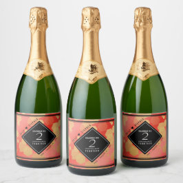 Etiquetas Para Vinos Espumosos Elegante celebración del 2° Aniversario del Boda d