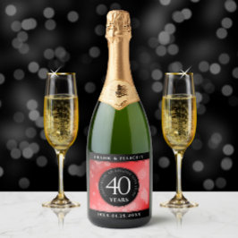 Etiquetas Para Vinos Espumosos Elegante celebración del 40° Aniversario del Boda