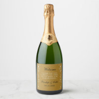 Elegante cesta de bienvenida de Boda de oro de épo
