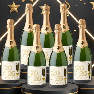 Etiquetas Para Vinos Espumosos Elegante Champán Nochevieja