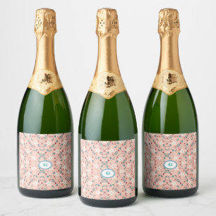 Etiquetas Para Vinos Espumosos Elegante color rosa