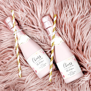 Etiquetas Para Vinos Espumosos Elegante ducha de novias rosa y roja floral