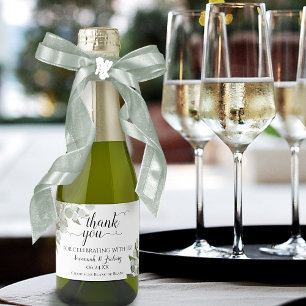 Etiquetas Para Vinos Espumosos Elegante Eucalyptus deja Boda Gracias Mini