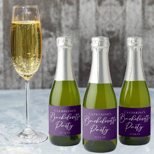 Etiquetas Para Vinos Espumosos Elegante Fiesta de Despedida de Soltera Morada Per