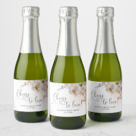 Etiquetas Para Vinos Espumosos Elegante Flor Silvestre Ducha De Novias Sparkling