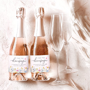 Etiquetas Para Vinos Espumosos Elegante Floral Bridal Shower