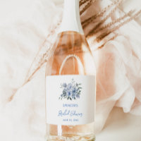 Elegante Floral Dusty Blue Bridal Shower Favor