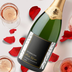 Etiquetas Para Vinos Espumosos Elegante Fruta Sparkling Pear Wine Black Label