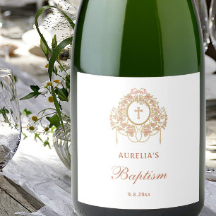 Etiquetas Para Vinos Espumosos Elegante Marco Santa Cruz Bautismo