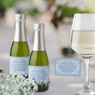 Etiquetas Para Vinos Espumosos Elegante Moda azul turquesa saluda Boda elegante
