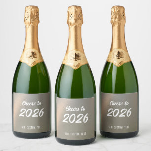 Etiquetas Para Vinos Espumosos Elegante Moderno Año Nuevo Personalizado Metal Bru