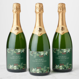 Etiquetas Para Vinos Espumosos Elegante Navidad 