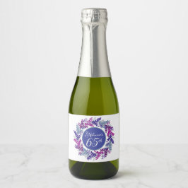 Etiquetas Para Vinos Espumosos Elegante Pink y Purple 65º cumpleaños