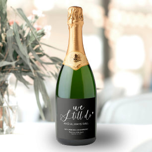 Etiquetas Para Vinos Espumosos Elegante Renovación de Votos Matrimoniales