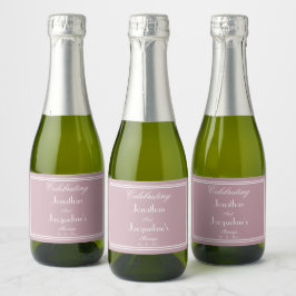 Etiquetas Para Vinos Espumosos Elegante Rosa Polvoriento Boda Chic Detalles Blanc