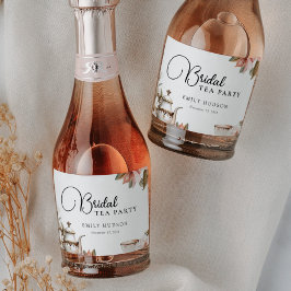 Etiquetas Para Vinos Espumosos Elegante Tea Fiesta Bridal Shower
