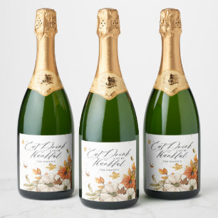 Etiquetas Para Vinos Espumosos Elegante tema del Día de Acción de Gracias de Ca