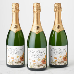Etiquetas Para Vinos Espumosos Elegante tema del Día de Acción de Gracias de Caíd