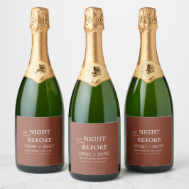 Etiquetas Para Vinos Espumosos Elegante terracota la noche antes del Boda