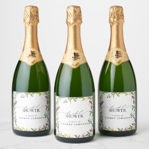 Etiquetas Para Vinos Espumosos Elegante Verano Flor de Flor Silvestre Agua Ducha 