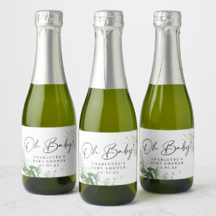 Etiquetas Para Vinos Espumosos Elegante Verdor Baby Shower Mini Vino espumoso L