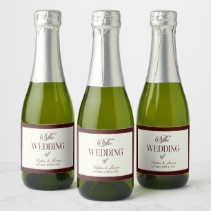 Etiquetas Para Vinos Espumosos Elegante Vintage Marfil Burgundy Nupcial