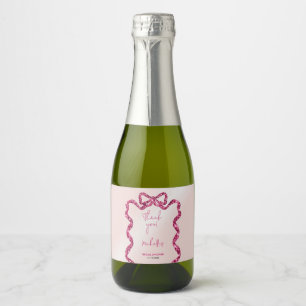 Etiquetas Para Vinos Espumosos Ella está atando el nudo lazo rosa chic gracias