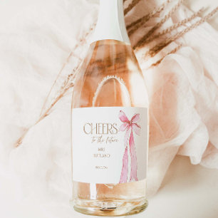 Etiquetas Para Vinos Espumosos Ella está atando la ducha nupcial