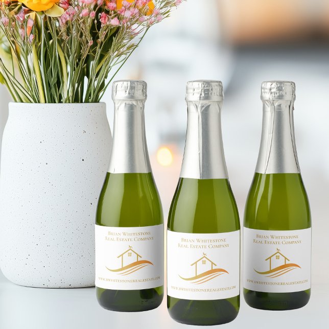 Etiquetas Para Vinos Espumosos Empresa inmobiliaria Moda Personalizado Gold House (Subido por el creador)