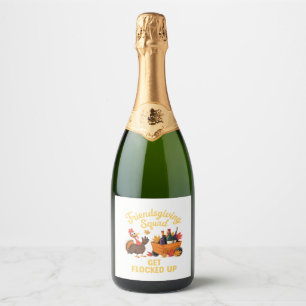 Etiquetas Para Vinos Espumosos Equipo de Friendsgiving se puso flocked Up camiset