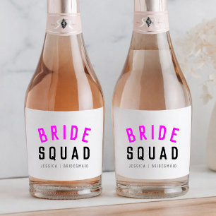 Etiquetas Para Vinos Espumosos Equipo de Novia   Compañera de Novia Rosa Brillant