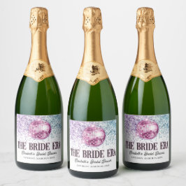 Etiquetas Para Vinos Espumosos Era de Novia Disco Rosa Púrpura Despedida de Solte