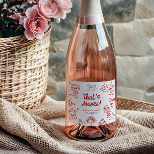 Etiquetas Para Vinos Espumosos ¡Eso es amor! Compromiso Rojo Italiano