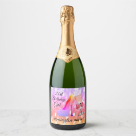 Etiquetas Para Vinos Espumosos Espalda colorida 21 cumpleaños Sparkling Wine Labe