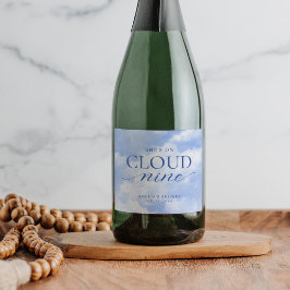 Etiquetas Para Vinos Espumosos Está en la nube nueve azul Desayuno de novia