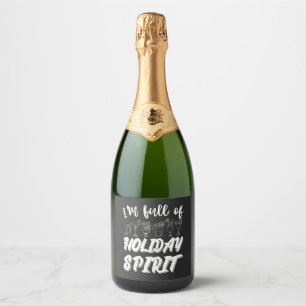 Etiquetas Para Vinos Espumosos Estoy Lleno De Espíritu Navideño Bebiendo En Navid