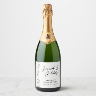 Etiquetas Para Vinos Espumosos Eucalyptus Brunch Champagne Garden Baby Shower