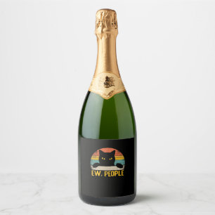 Etiquetas Para Vinos Espumosos Ew, People Black Cat Vintage Retro - Funny Cat_1