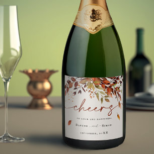 Etiquetas Para Vinos Espumosos FALL Script Sparkling WER Label SIENNA