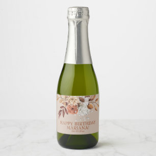 Etiquetas Para Vinos Espumosos Fall Watercolor Floral Birday Party