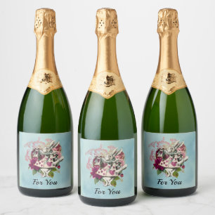 Etiquetas Para Vinos Espumosos Fancy Wonderland White Rabbit