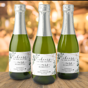 Etiquetas Para Vinos Espumosos Favor de brindis de eucalipto dorado para despedid