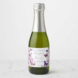 Etiquetas Para Vinos Espumosos Favor de ducha de novia mariposas moradas