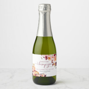 Etiquetas Para Vinos Espumosos Faye Borgoña Floral de Otoño Brindis con Champán