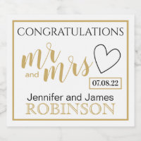 Felicitaciones Sr. Sra. Custom Name Gold Boda